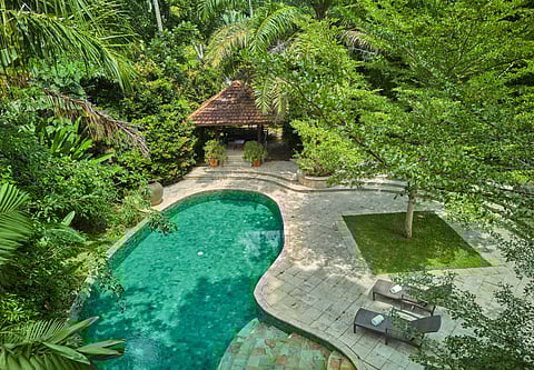 Aerial view of the luxurious Master Villa at The Farm