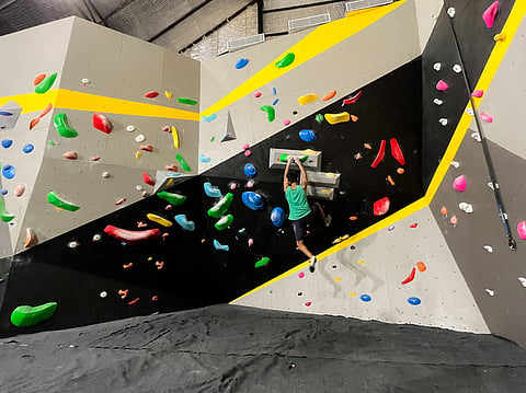 At the boulder section Climb City