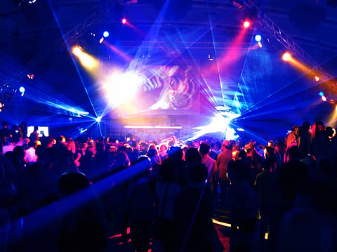 Still from a techno music evening