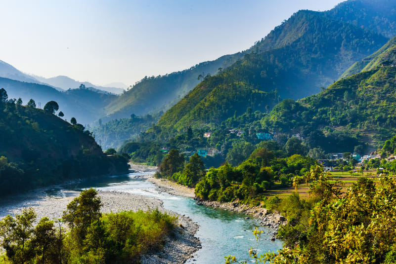 A view of valleys around Dehradun