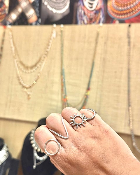 The collection includes sterling silver rings