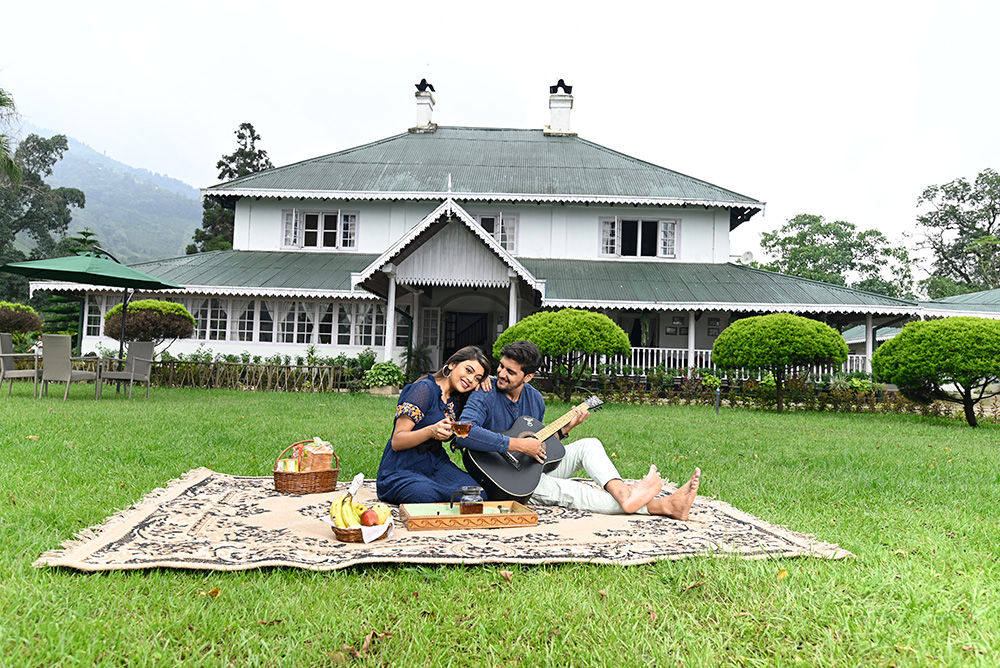 The bungalow in the background is 150 years old