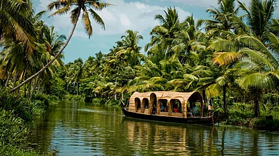 Unsplash : Backwaters in Kerala