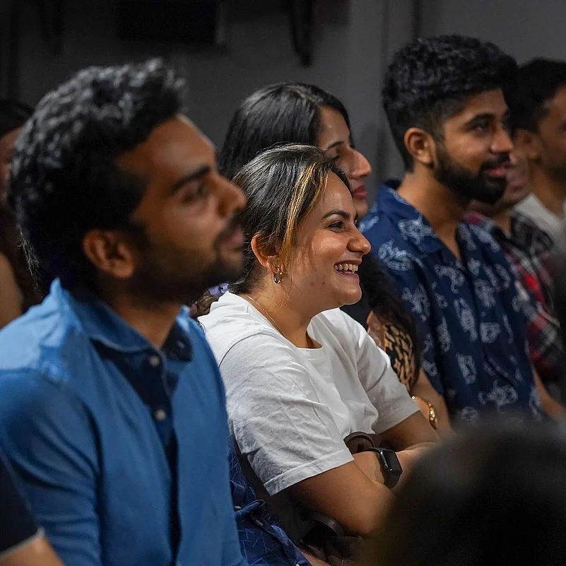The audience at a recent Habitat comedy event