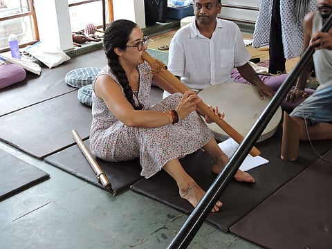 A sound healing workshop at the Quiet Healing Center and Guest House