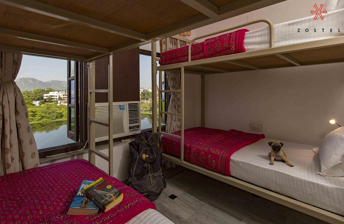 The womens dormitory at Zostel Udaipur