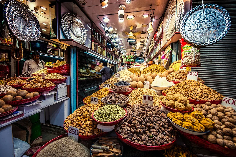 Khari Baoli, Asia’s largest spice market, is an essential stop for spices, nuts, teas, and dried fruits