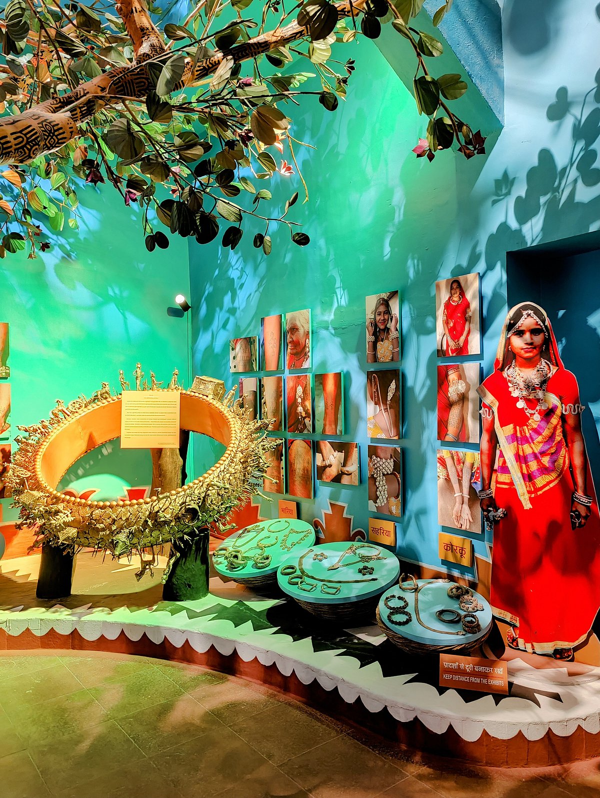 A gallery that explores tribal jewellery with a model of a ceremonial bangle gifted to a bride on her wedding day