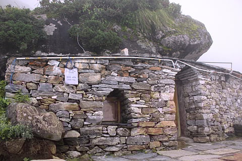 The Rudra Meditation Cave is furnished with a single bed, a washroom with geyser and running water, and a heater