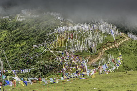 Chele La pass in Bhutan stands over 4,000 metres above sea level and lies between Paro and the Haa Valley