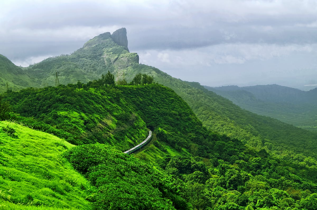 Trains pass through the ghats of Khandala