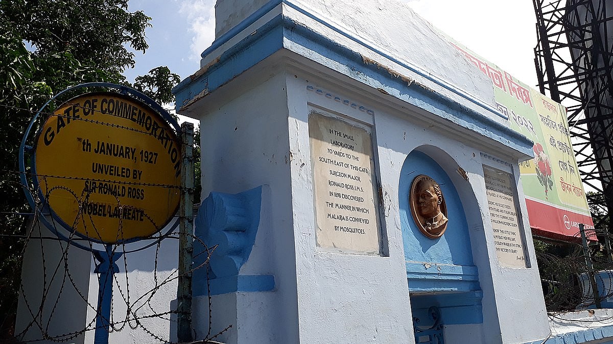 The memorial to Sir Ronald Ross at SSKM