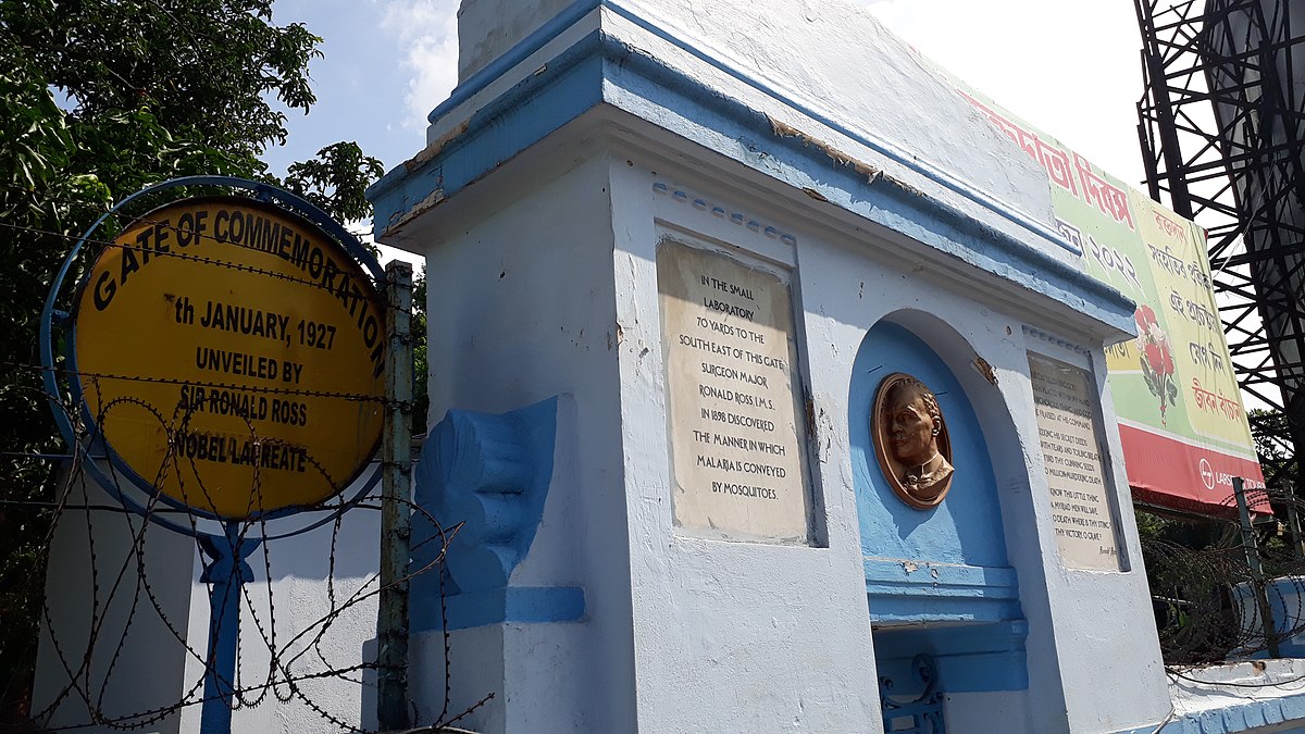 The memorial to Sir Ronald Ross at SSKM