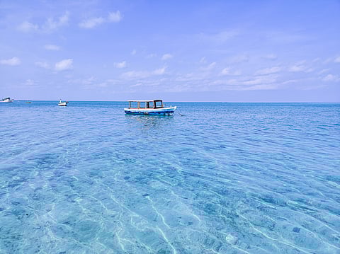 The clear blue waters of Lakshadweep