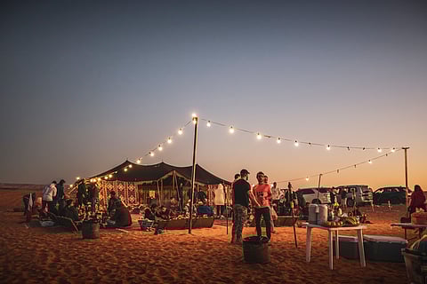 Camping in desert of Ath Thumamah