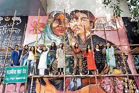 A mural in Lucknow by Fearless Collective