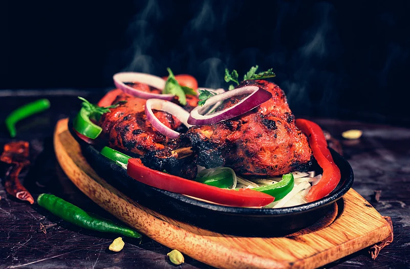 A serving of Tandoor Chicken, a speciality of Nedous Dining Room