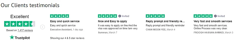 Reviews From HandyVisas Customers