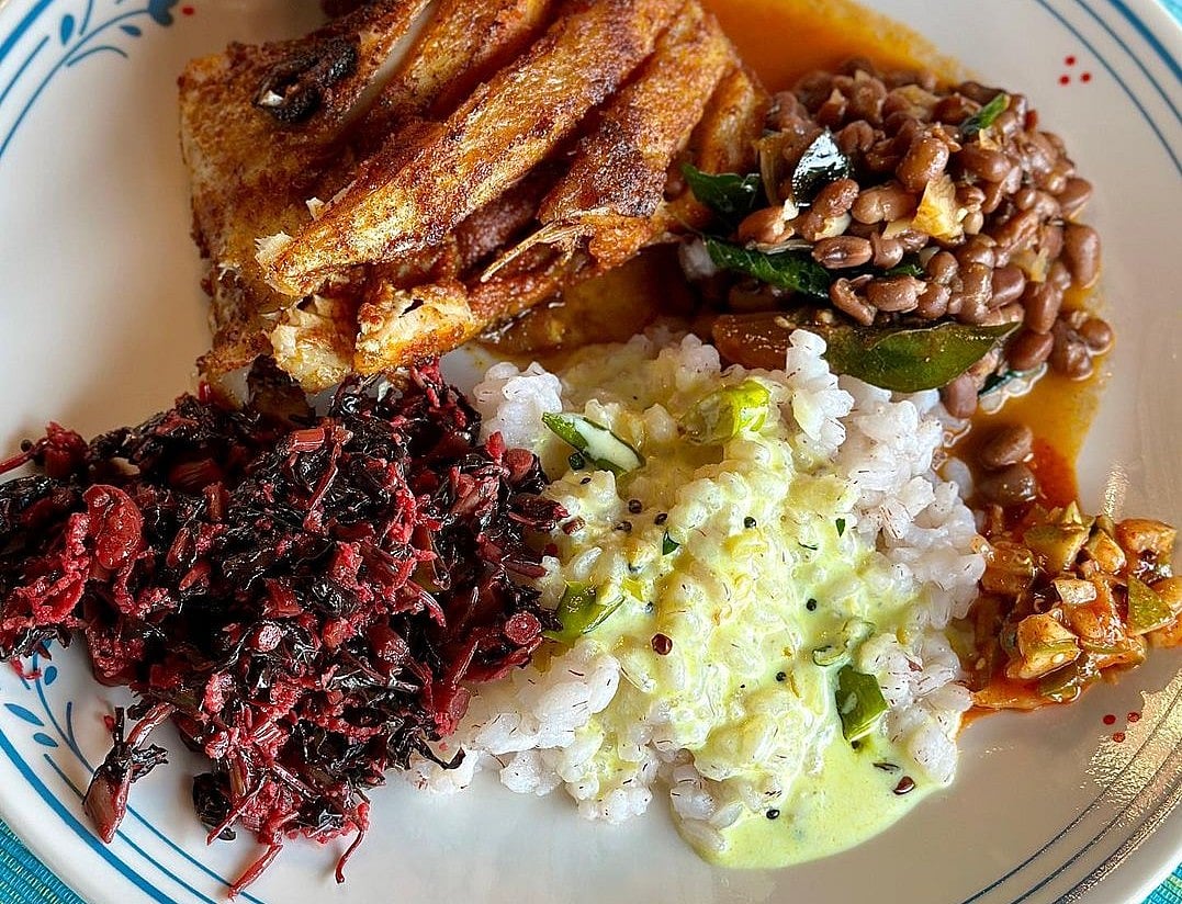 Karimeen Fry, a traditional meal served in Kochi