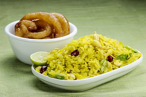 Poha-jalebi is a popular breakfast dish in Indore