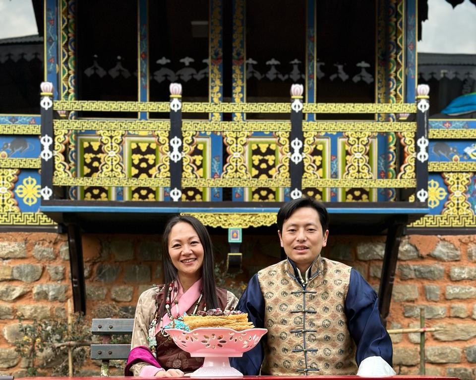 Dekyi Yangchen Dolkar Gyatso with husband Gyurmey Namgyal