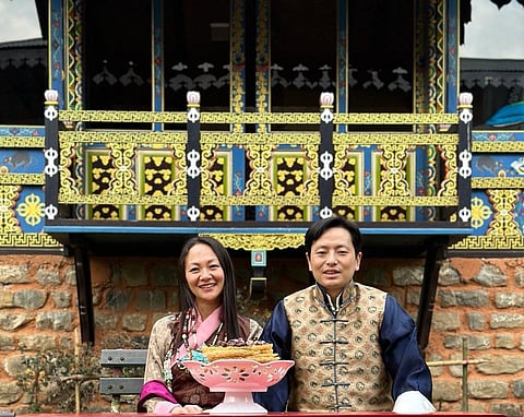 Dekyi Yangchen Dolkar Gyatso with husband Gyurmey Namgyal