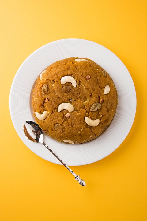 A classic preparation of moong dal halwa