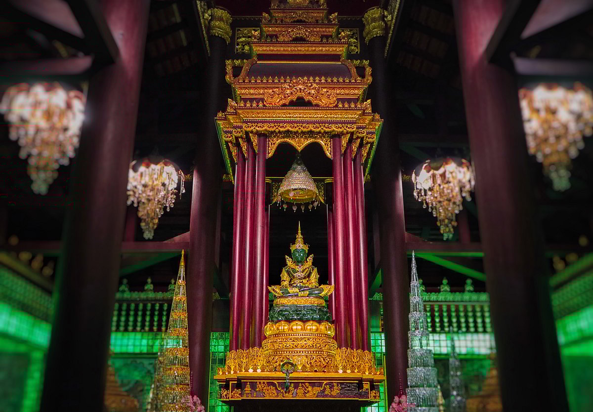 The Wat Phra Kaew in Bangkok is perhaps the most sacred Buddhist temple of Thailand