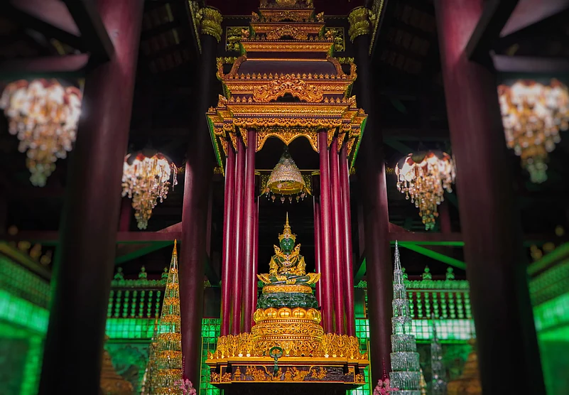 The Wat Phra Kaew in Bangkok is perhaps the most sacred Buddhist temple of Thailand