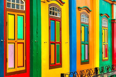 Copyright: Shutterstock : Colourful facade of a building in Little India