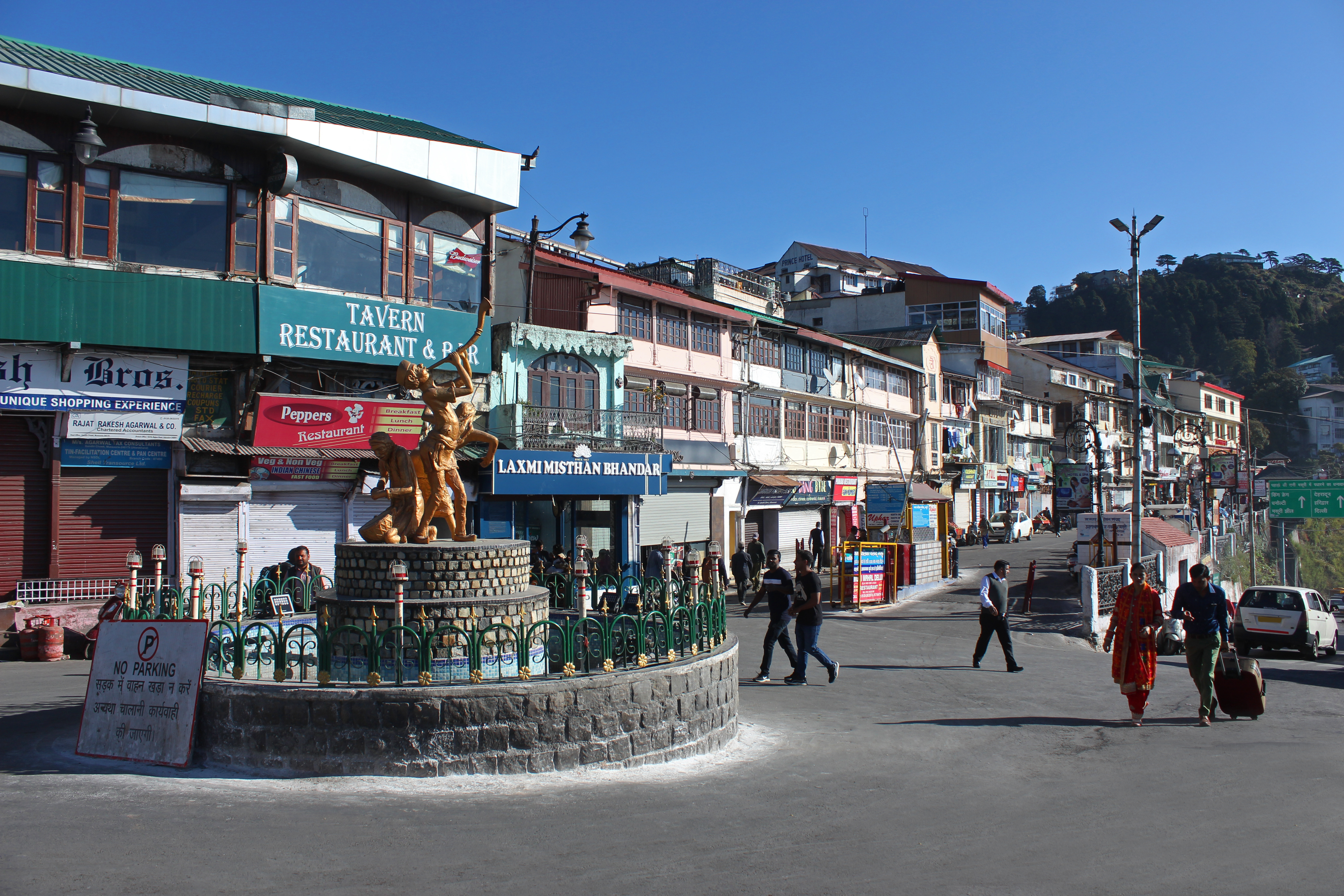 A view of the iconic Mall Road of Mussoorie