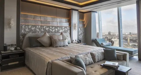 Suite bedroom at Shangri La Shard London
