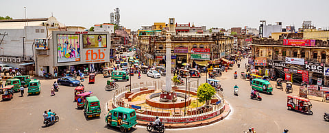 An aerial view of Lucknow's Aminabad