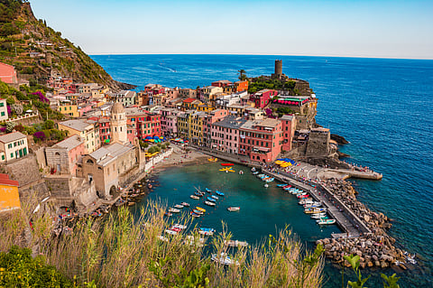 View of Vernazza from the trail