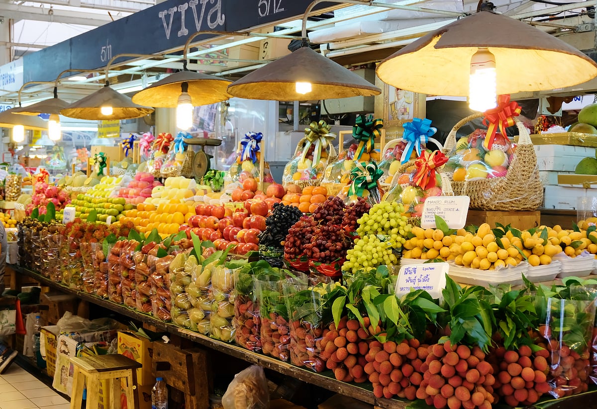 Fruit shop at Or Tor Kor Market or Farmers Market in Jatujak