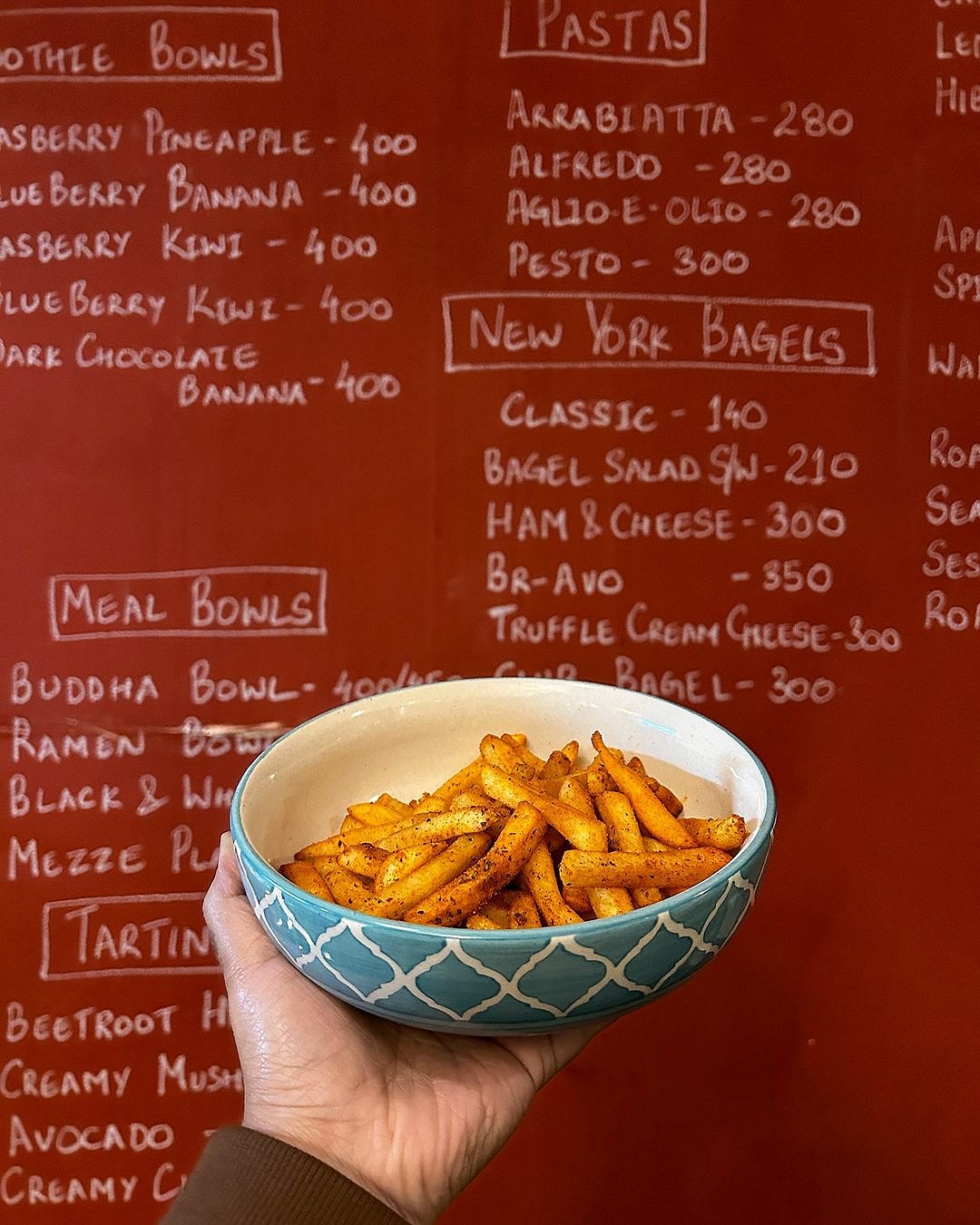 The expansive menu at Cafe Quaint 