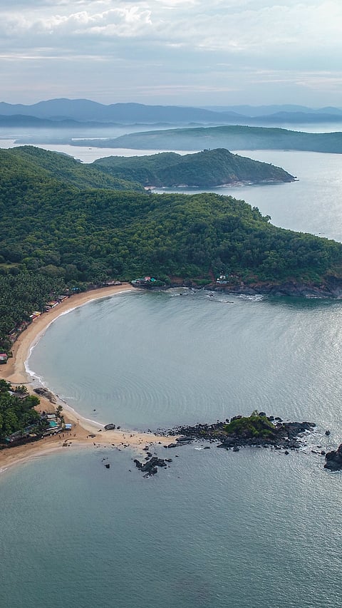 Aerial view of Gokarna Beach