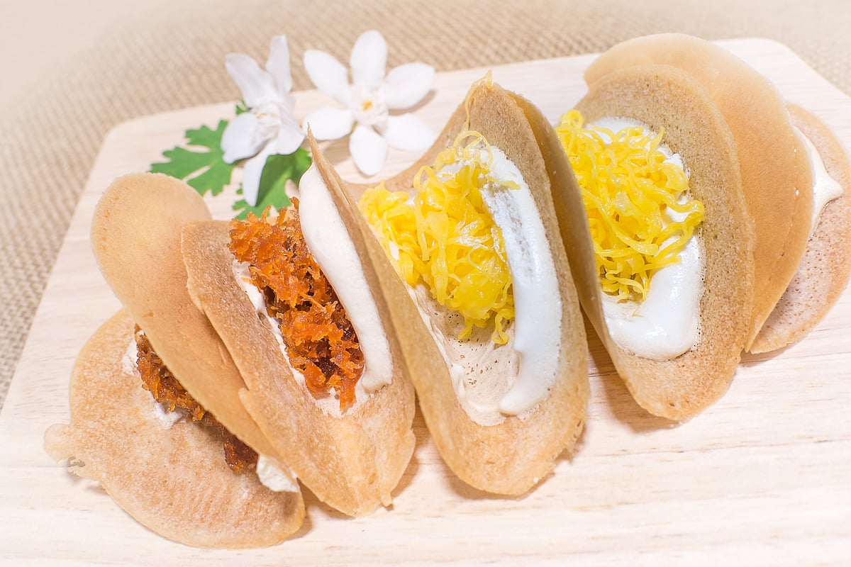 Khanom buang or Thai crisply pancakes