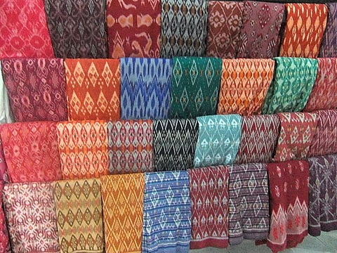 Textiles made of silk ikat