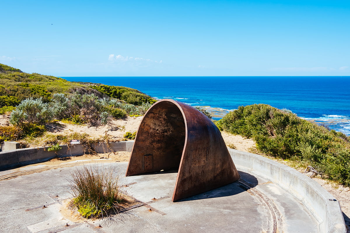 Cheviot Hill at Point Nepean and on a hot summers day in Victoria, Australia