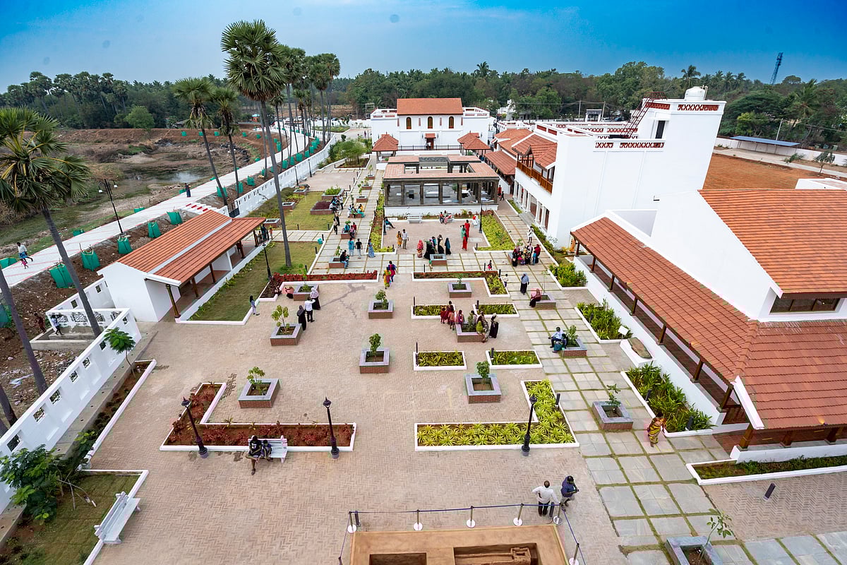 The museum boasts a stunning design that includes beautifully styled patios and courtyards, enhancing its charm and beauty.