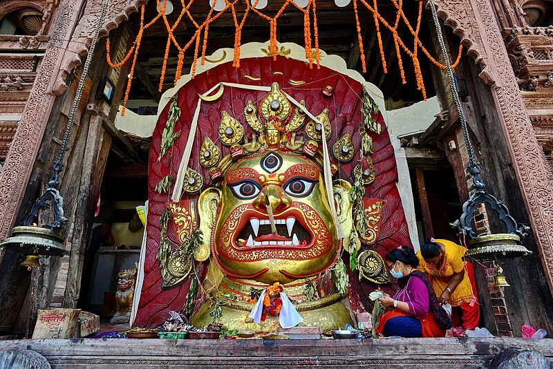 The Sweta Kalabhairava temple in Kathmandu, Nepal where the author travelled as part of his research for the book