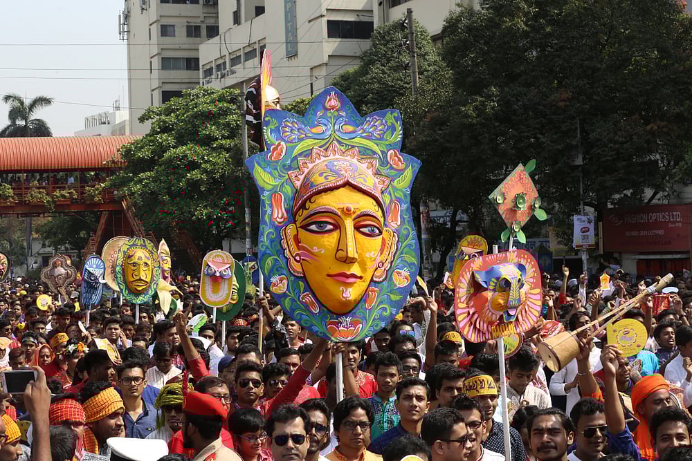 The Mangal Shobhajatra in Dhaka
