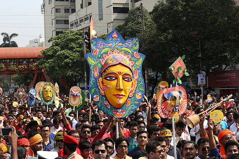 The Mangal Shobhajatra in Dhaka