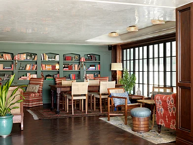 Simon Brown : The library inside Soho House, Mumbai