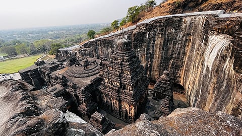 The Kailasa Temple in Ellora stands out as a prime example of rock-cut architecture 