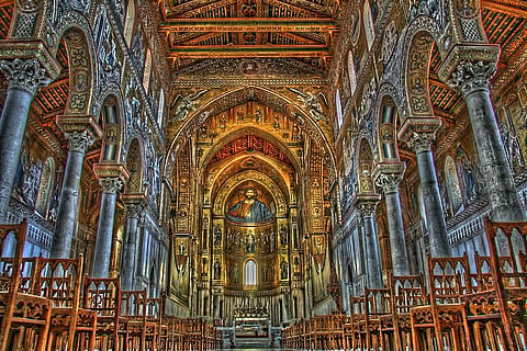 Inside the Monreale Cathedral