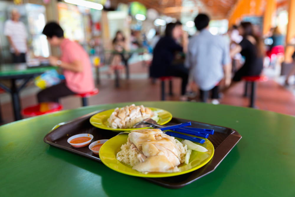 Singapore Chicken Rice at the Maxwell Food Centre