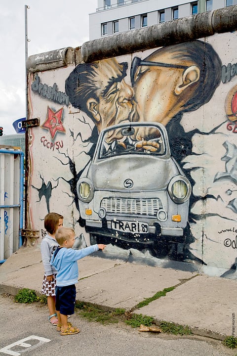 The murals in the East Side Gallery provide a glimpse into Germany's political past