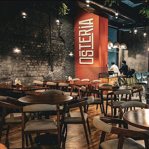 The ambience inside Osteria